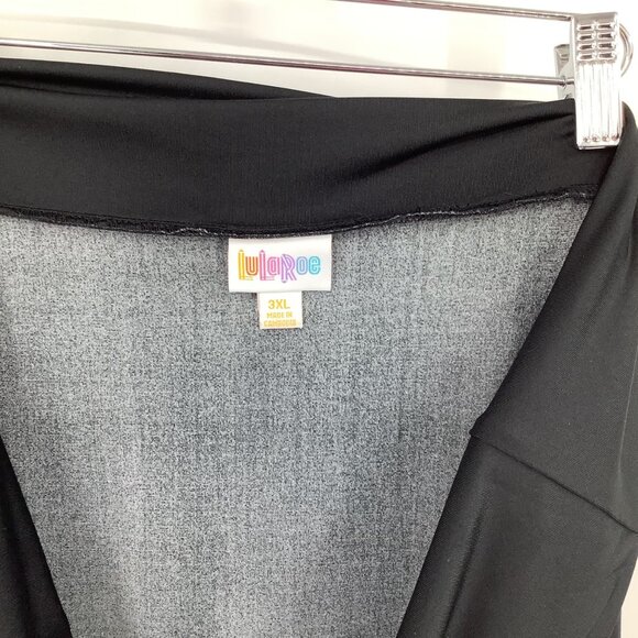 LuLaRoe Black Floral High-Low Skirt 3XL Polyester/Spandex Beautiful Red Poppy - Picture 4 of 6